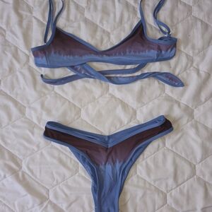 Stylish Blue and Brown Women's Bikini